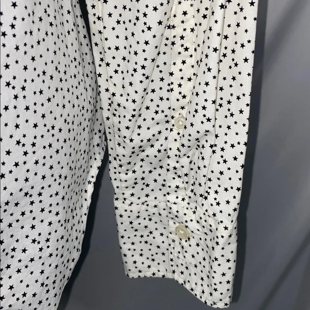 J. Crew Celestial Black White Micro Star Constellation Button Down Shirt XS